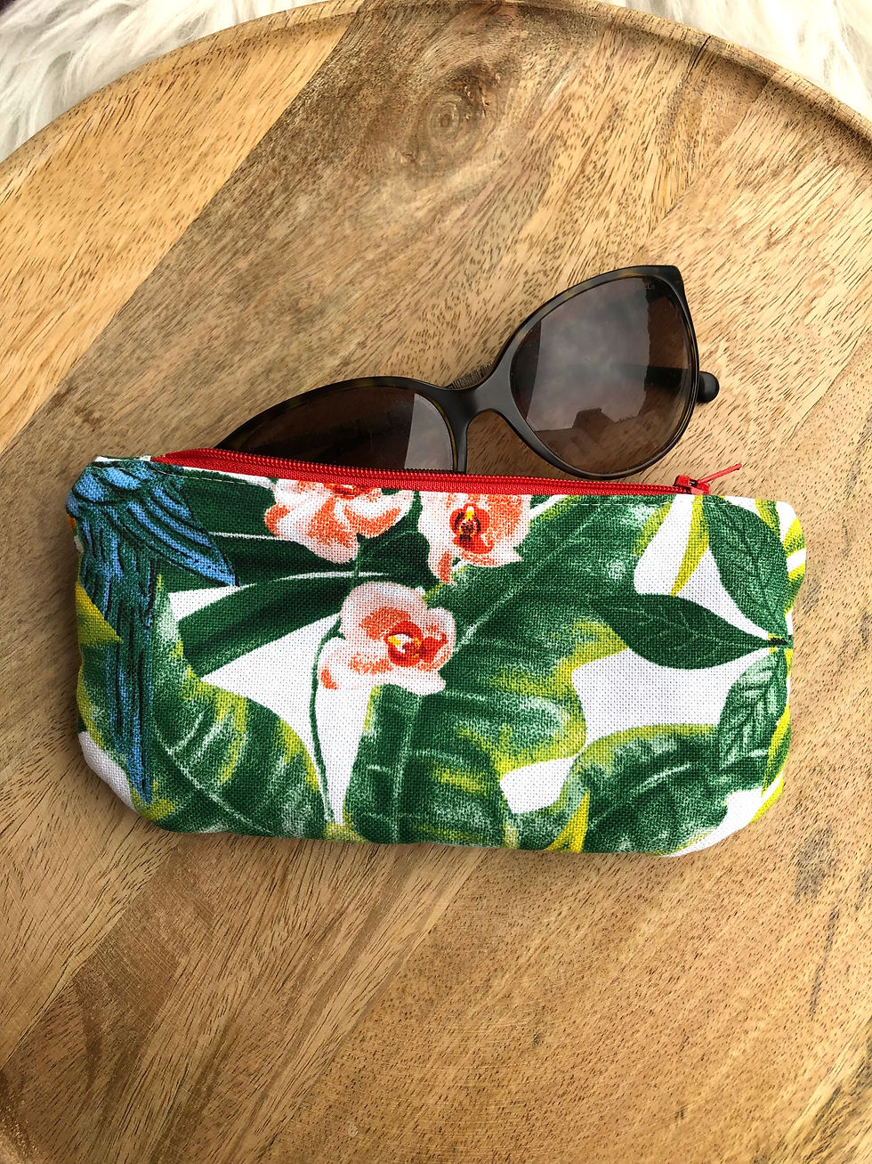 Miniature : Trousse / étui à lunettes en coton motifs multicolores