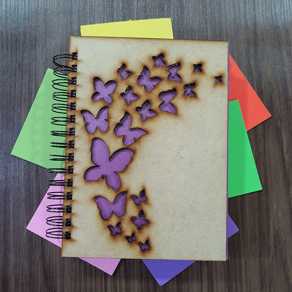 Cuaderno Madera Mariposas