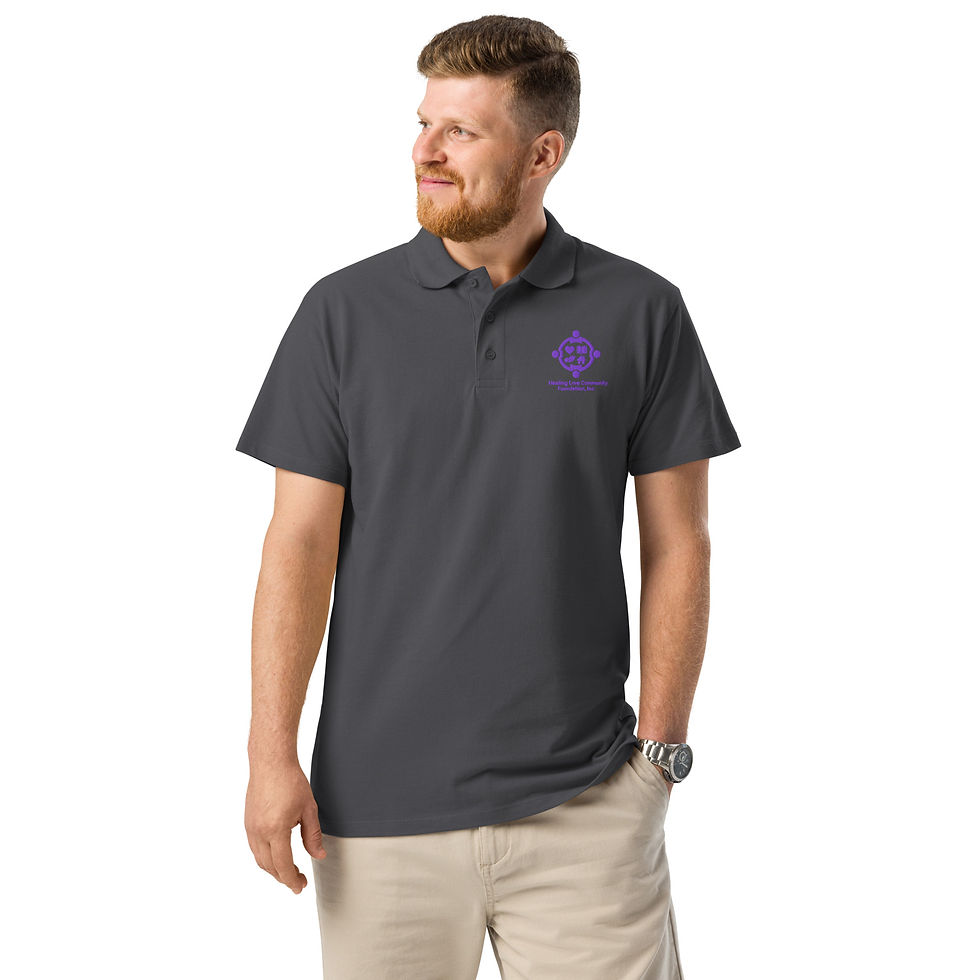 Thumbnail: Premium Healing Love Community Foundation Inc. pique polo shirt