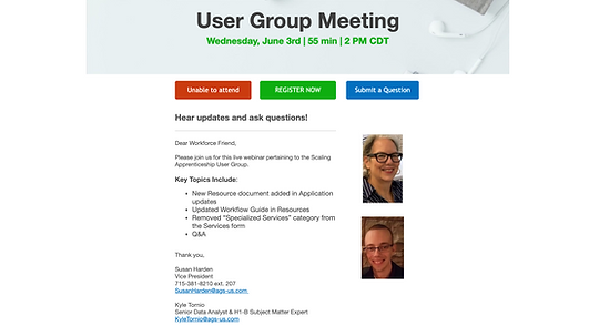 User Group Meeting Invite