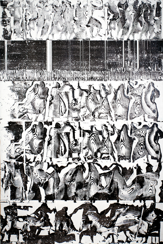 The Levites. 2012. Monotype, mixed media, 180х110 Левиты