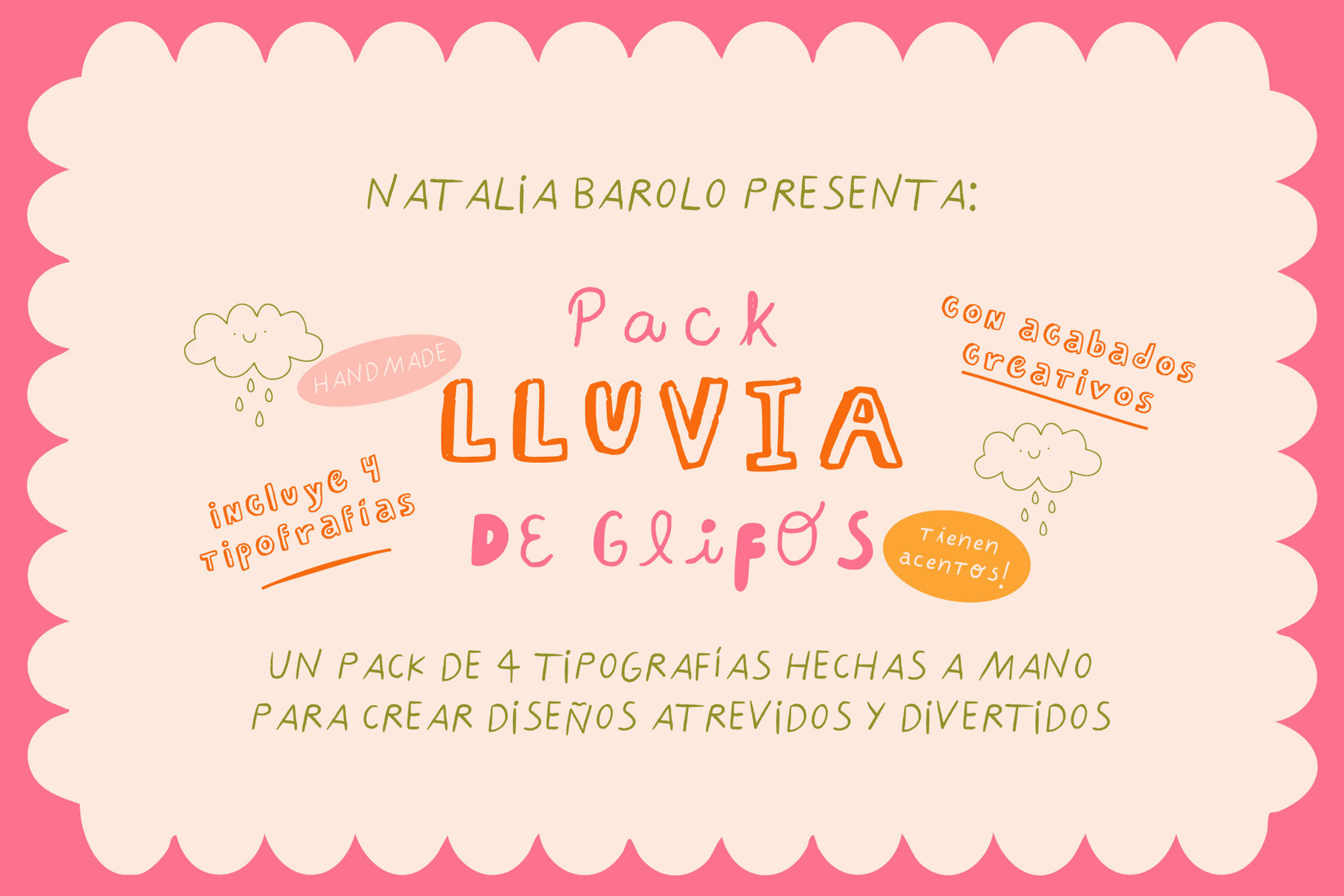 Pack de tipografías Lluvia de Glifos