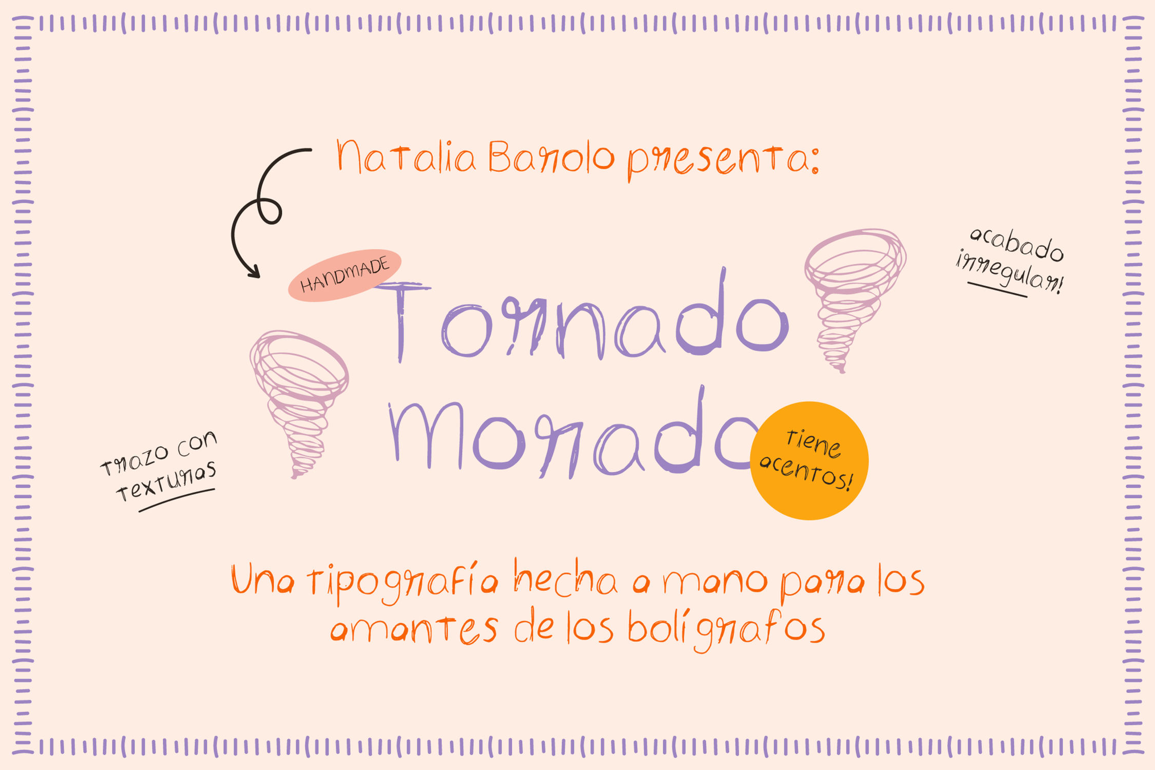 Tipografía Tornado Morado