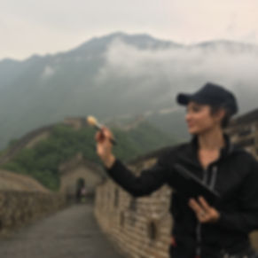 Mariah Nicole Makeup Artist filming on the Great Wall of China