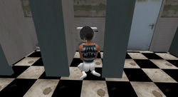 Shy liking the toilet