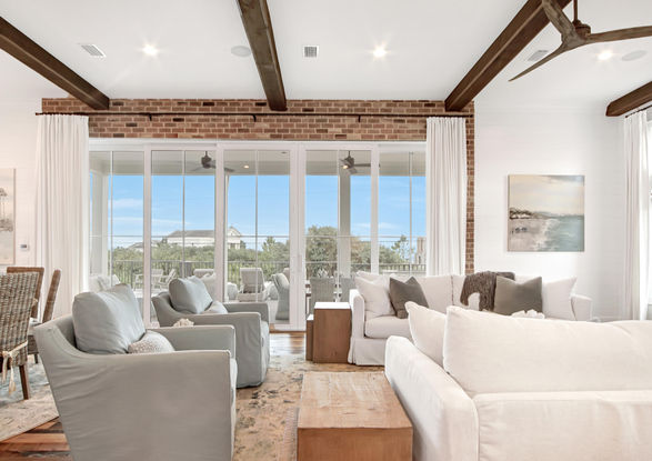 Rustic Coastal Living Room Design