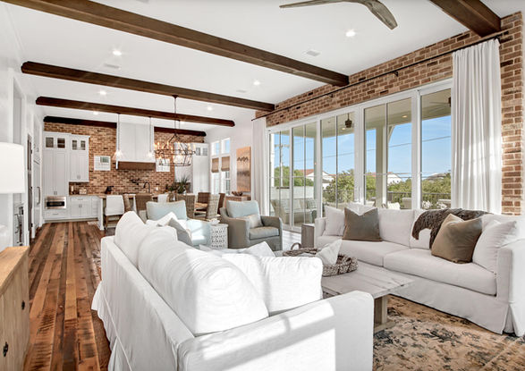 Rustic Coastal Living Room Design