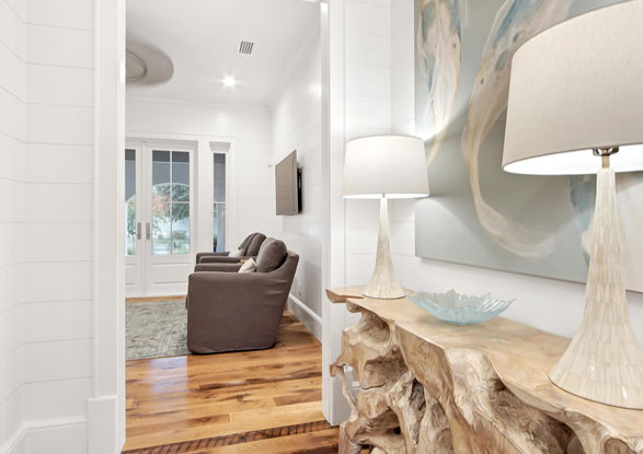 Root Console with Coy fish Painting