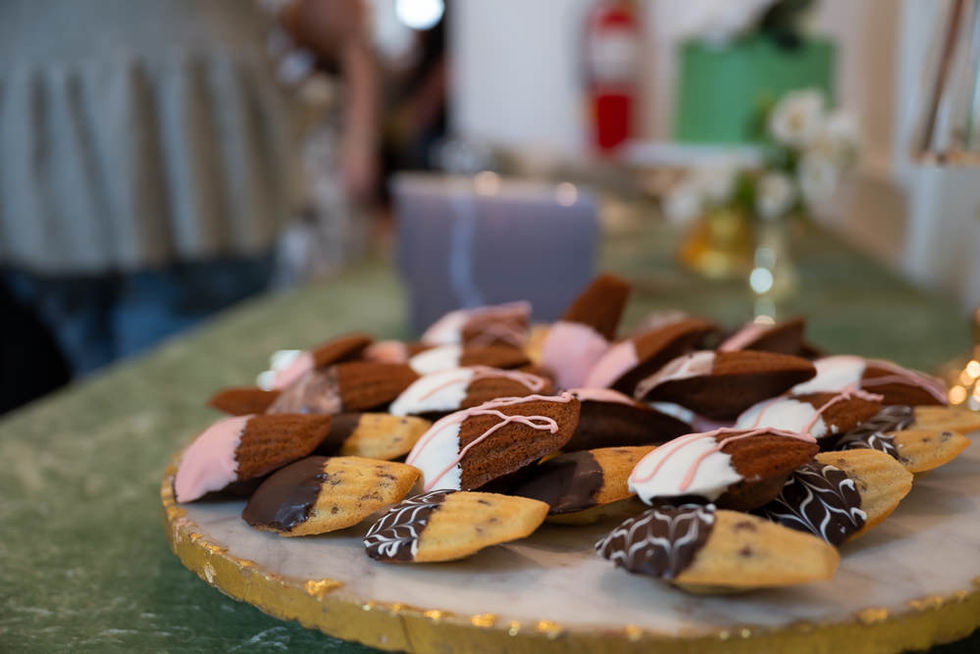 Close-up of desserts by Decadent Delights KC served at the wedding industry luncheon.