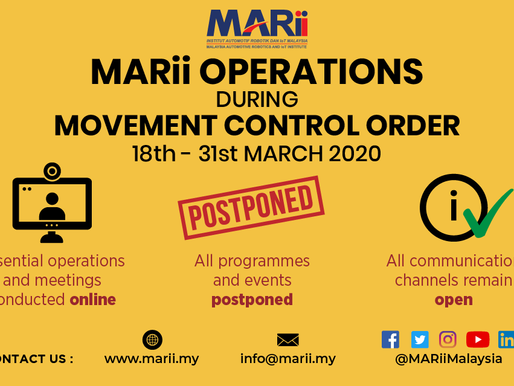 Announcement on MARii operations during movement control order, 18th to 31st March 2020