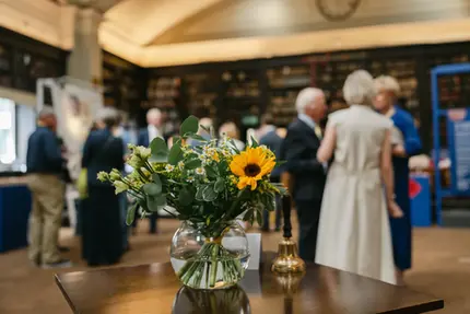 Portico Library Wedding Photograph