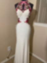 White & Floral Full Length Dress