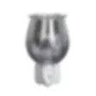 Silver wax melt warmer in a decorative pattern with an on/off switch.