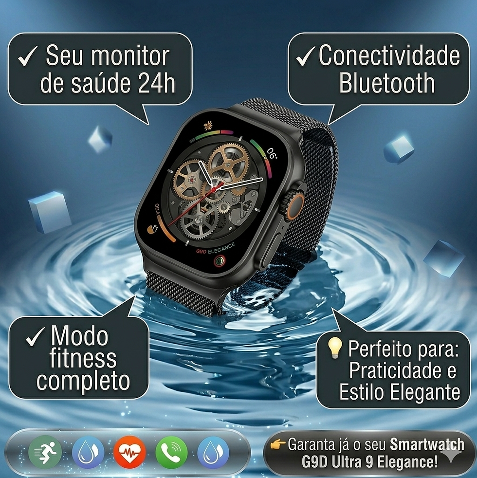 Miniatura: Smartwatch G9D Ultra 9 Elegance Tela Grande Bluetooth Fitness e Notificações