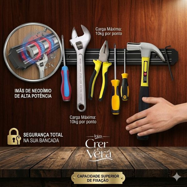 Miniatura: 🧲 Barra Magnética de Parede – Organização Inteligente para sua Cozinha