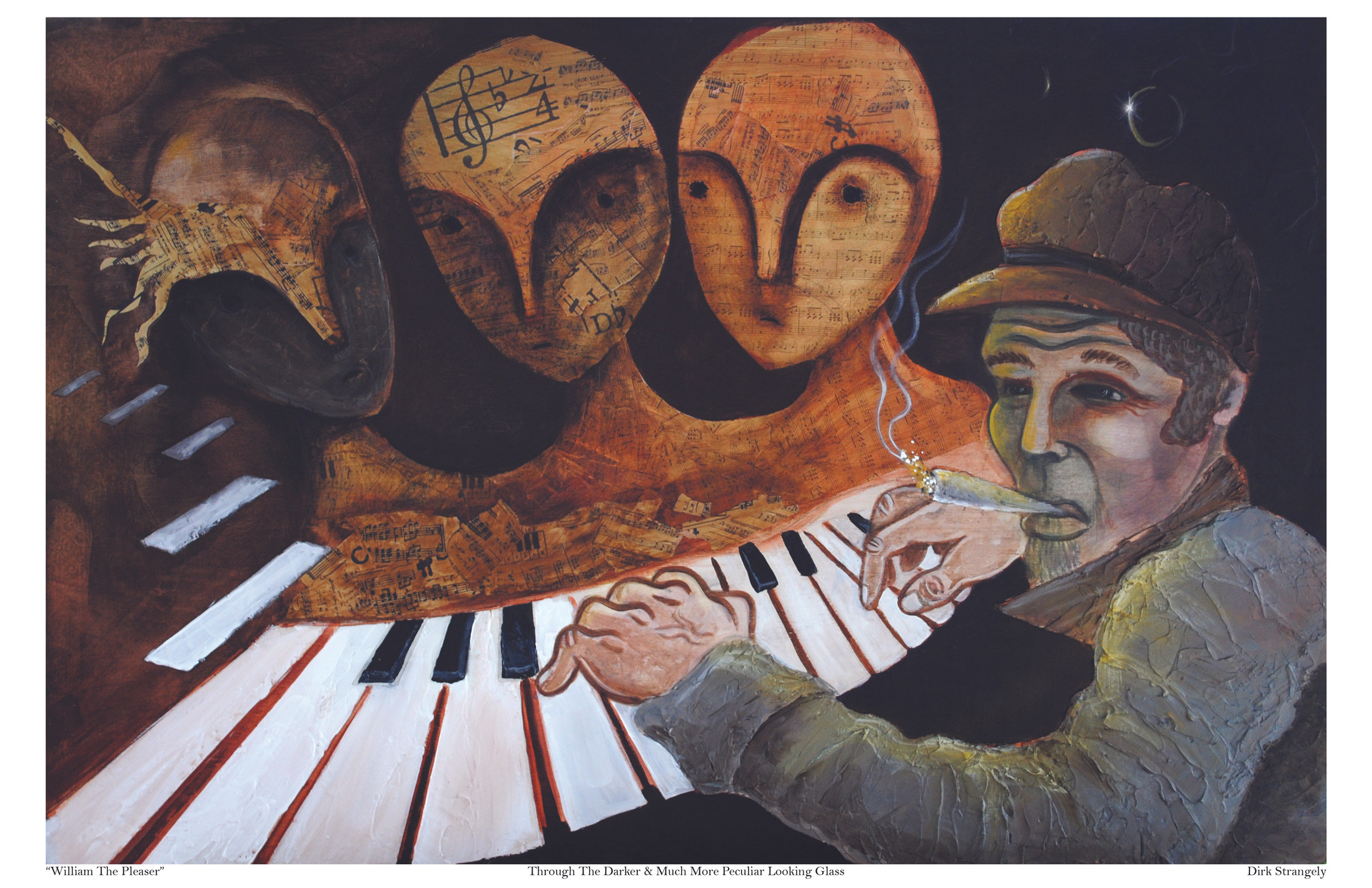 Tom Waits and The Watchers, a painting by Dirk Strangely