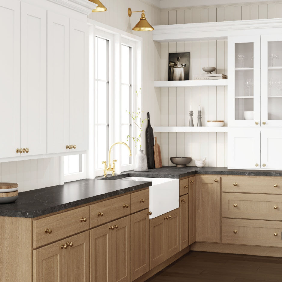 wooden kitchen modern white and wood