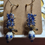 Miniature : Boucles d'oreilles grappe de cristal bleu