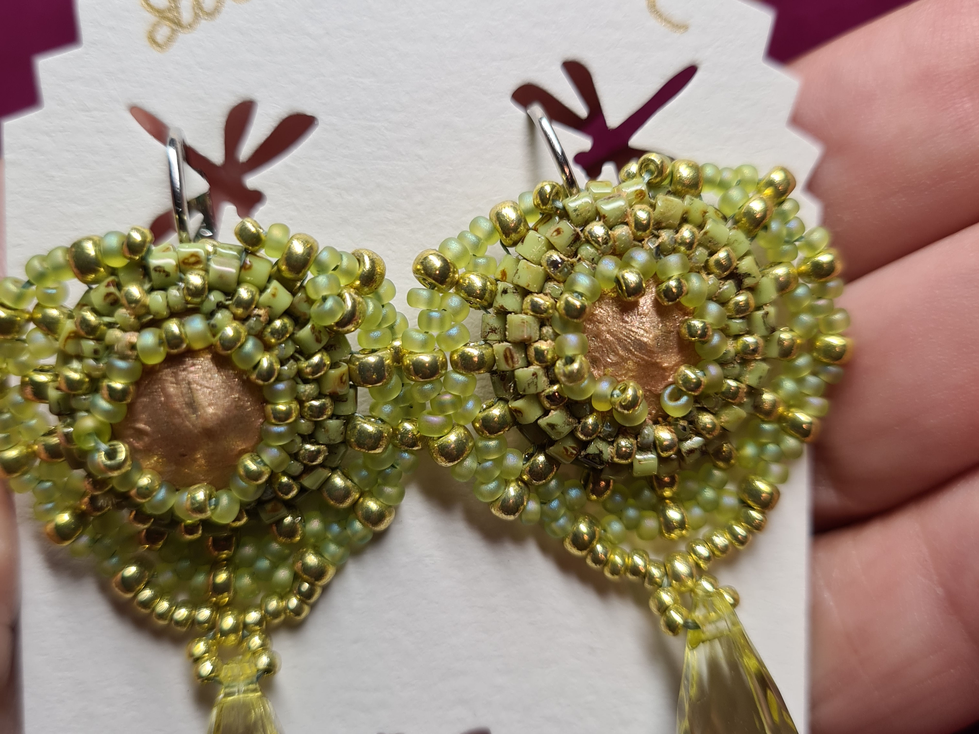 Boucles d'oreilles vert anis 