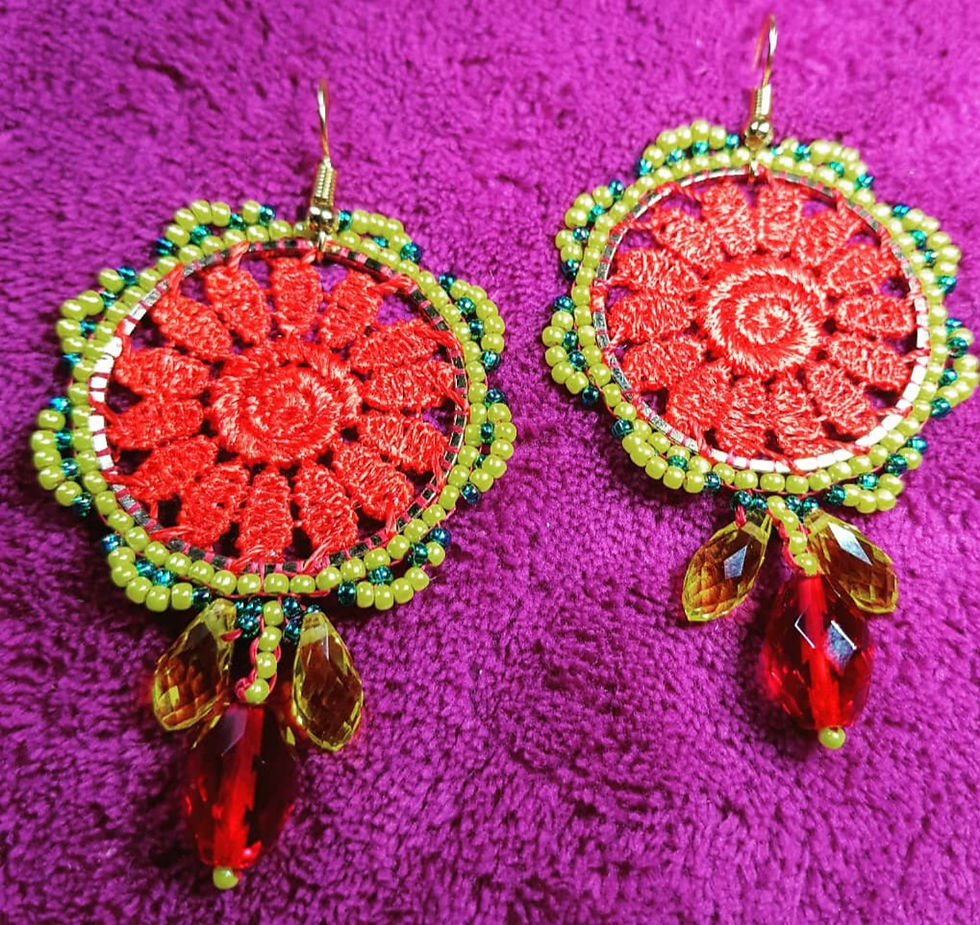 Miniature : Boucles d'oreilles frivolités 