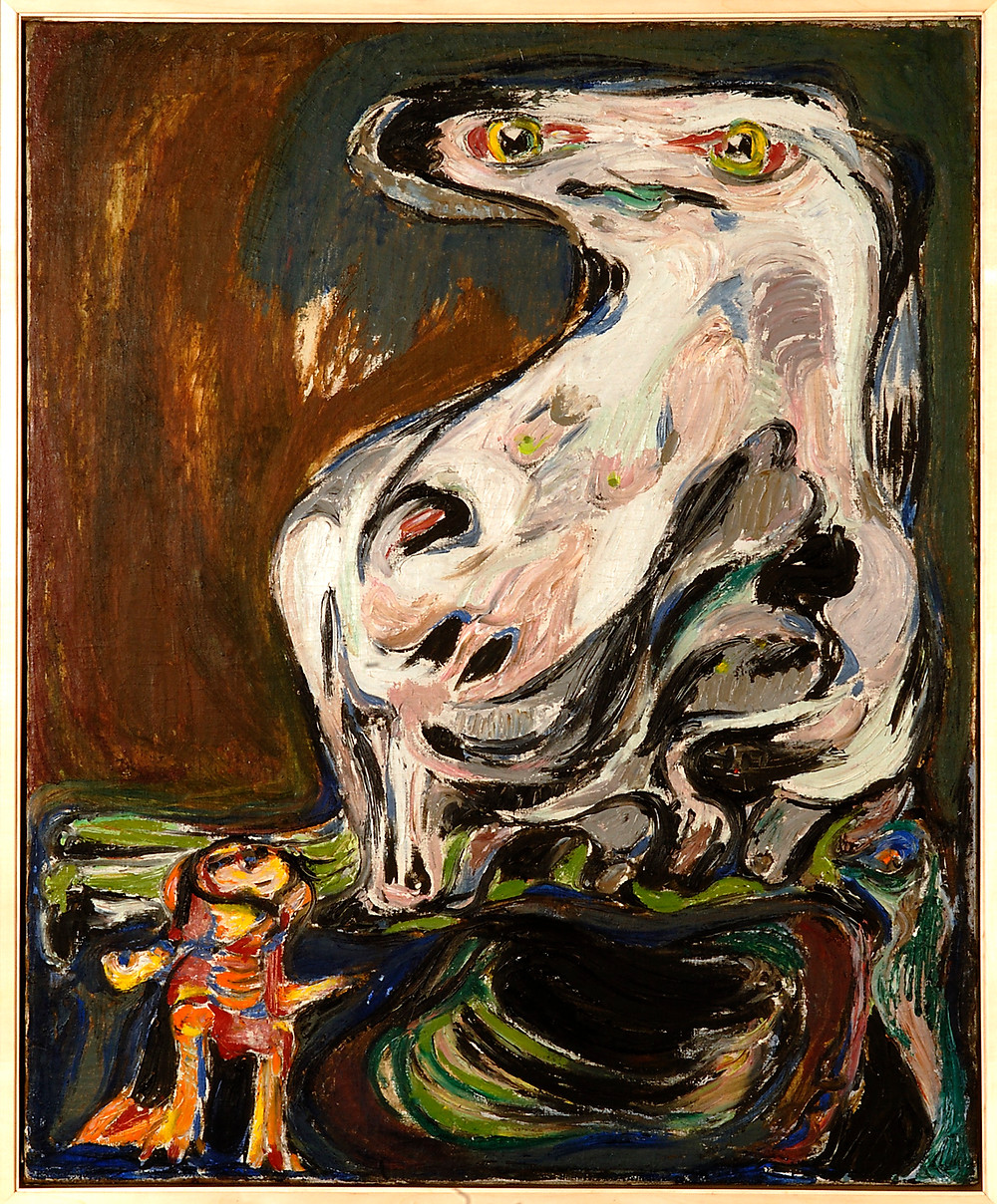ASGER JORN, 'INTERPLANETARY WOMAN/FEMELLE INTERPLANÉTAIRE', 1953. KUNSTEN MUSEUM OF MODERN ART AALBORG. FOTO: NIELS FABAEK.