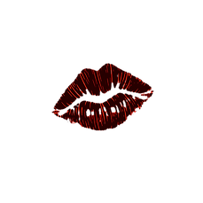 kiss mark on solid wall, make it realist