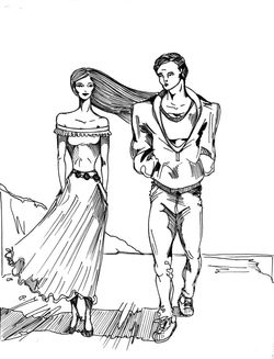 Elcy and Hal on the beach