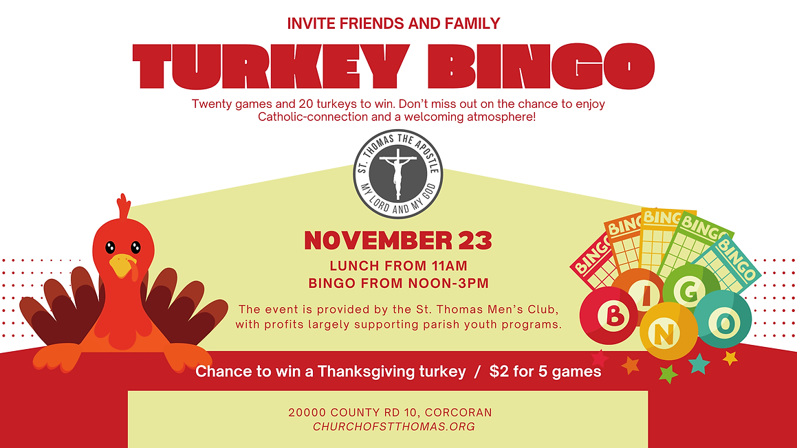 St. Thomas Turkey Bingo
