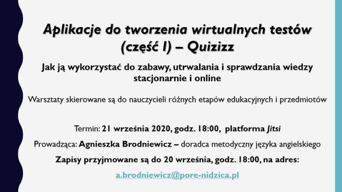 ZAPRASZAMY NA TIKOWE SZKOLENIE