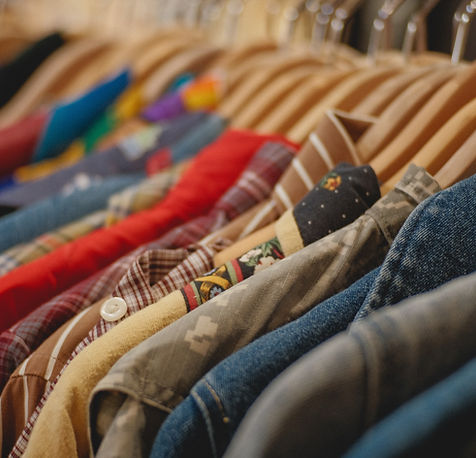clothing on display rack