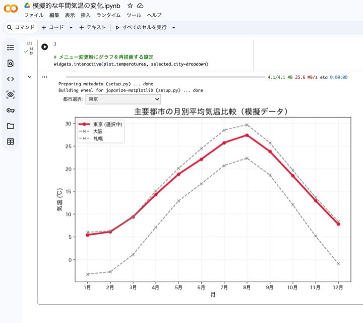 Google Colabの実行画面