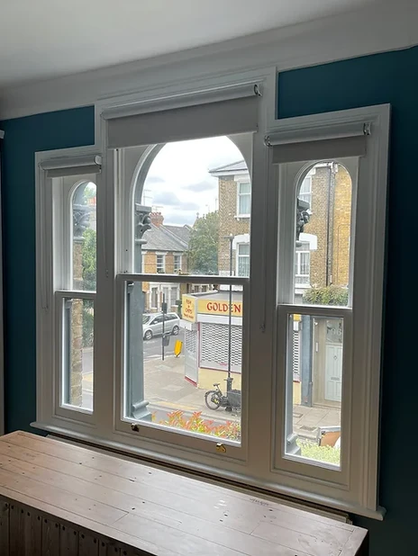 Arched box sash windows