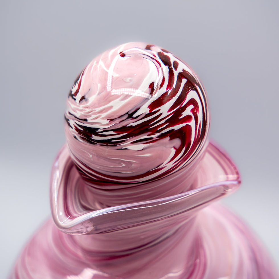 Thumbnail: Hand-Blown Glass Urn - Ruby Baby Pink