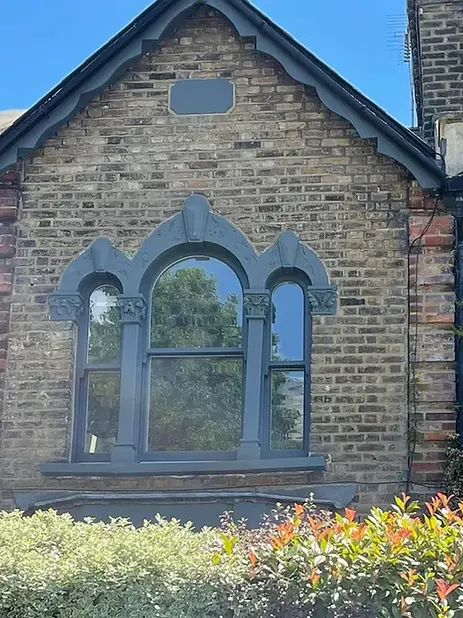 Arched box sash windows