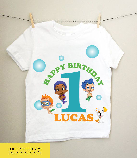 Thumbnail: Boys Bubble Guppies Birthday Shirt
