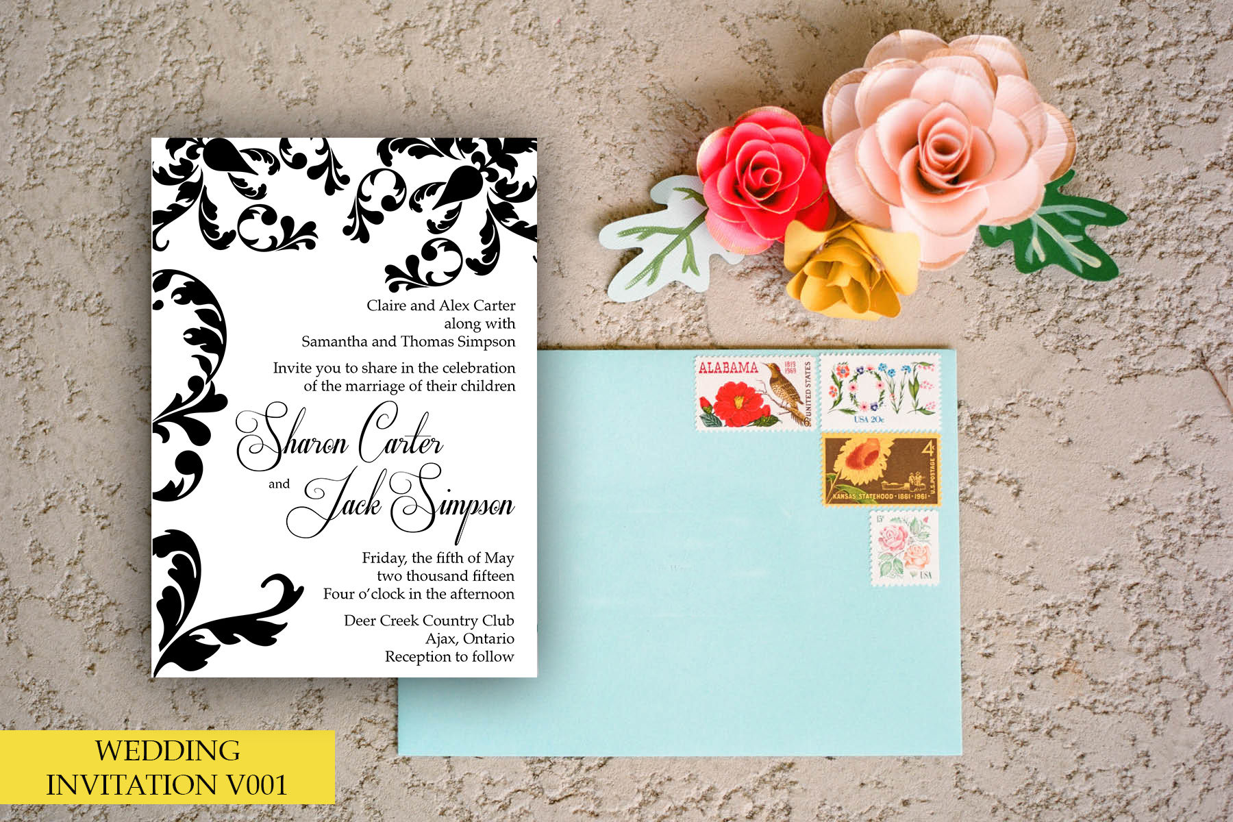 Elegant Swirls Wedding Invitation