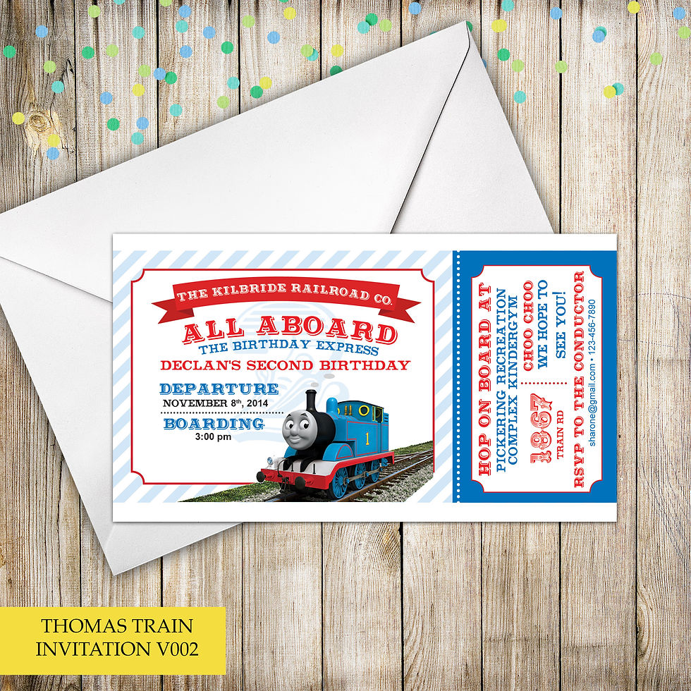 Thumbnail: Thomas The Train Birthday Invitations