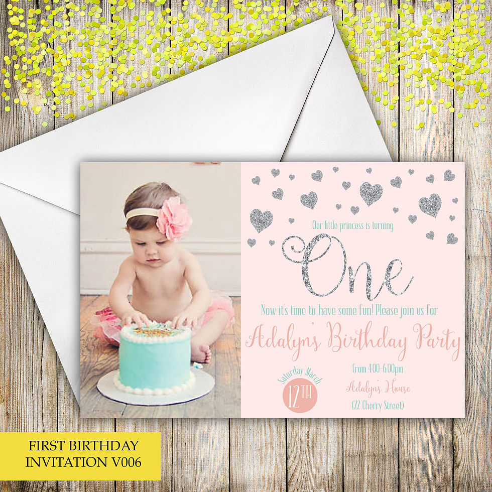 Thumbnail: First Birthday Themed Birthday Invitation