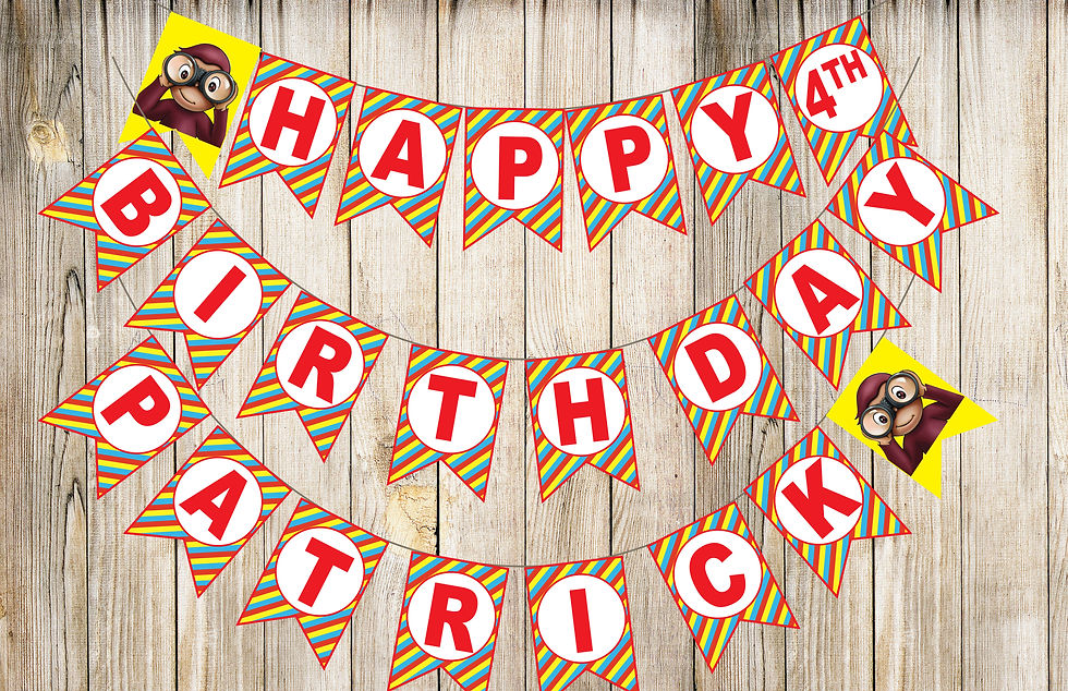 Thumbnail: Curious George Birthday Banner