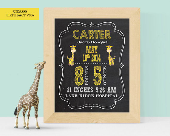 Thumbnail: Giraffe Themed Chalk Birth Facts