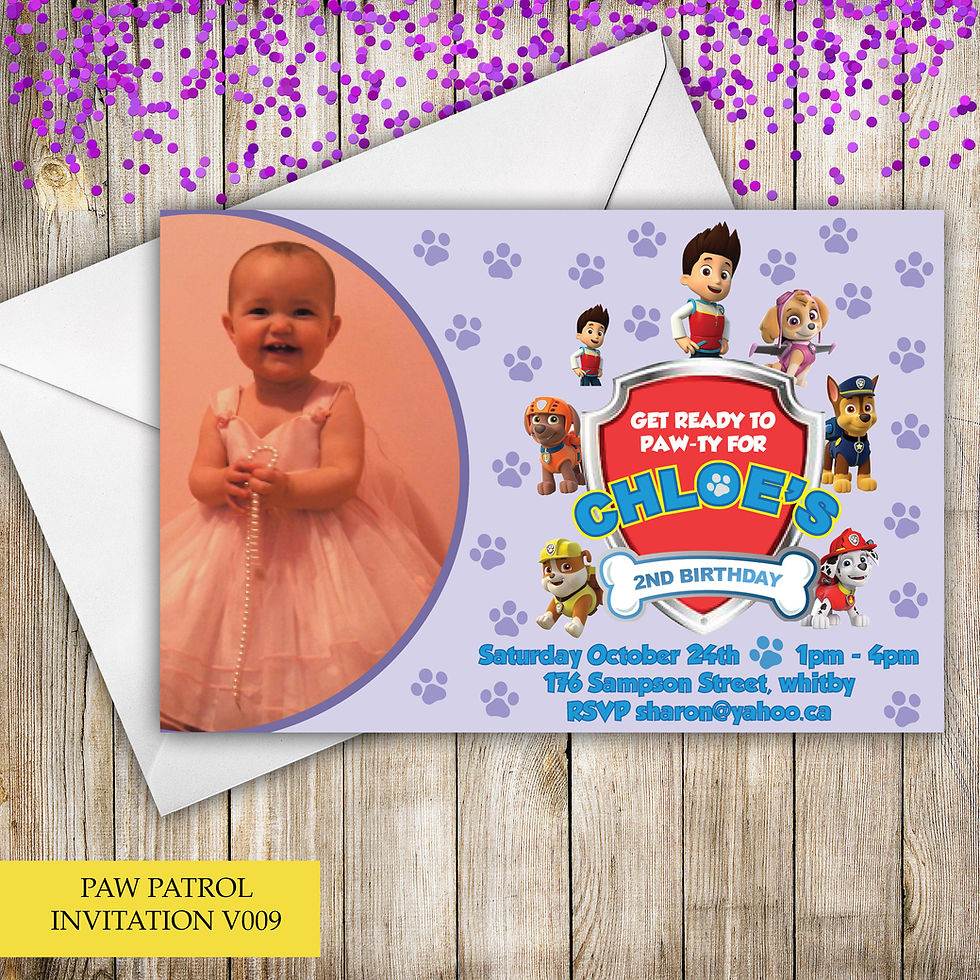Thumbnail: Paw Patrol Themed Birthday Invitation
