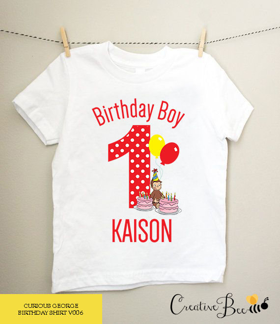 Thumbnail: Curious George Themed Birthday Shirt
