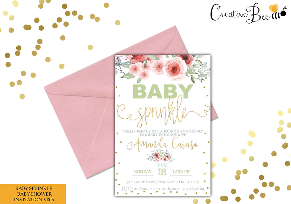Thumbnail: Baby Sprinkle Themed Baby Shower Invite