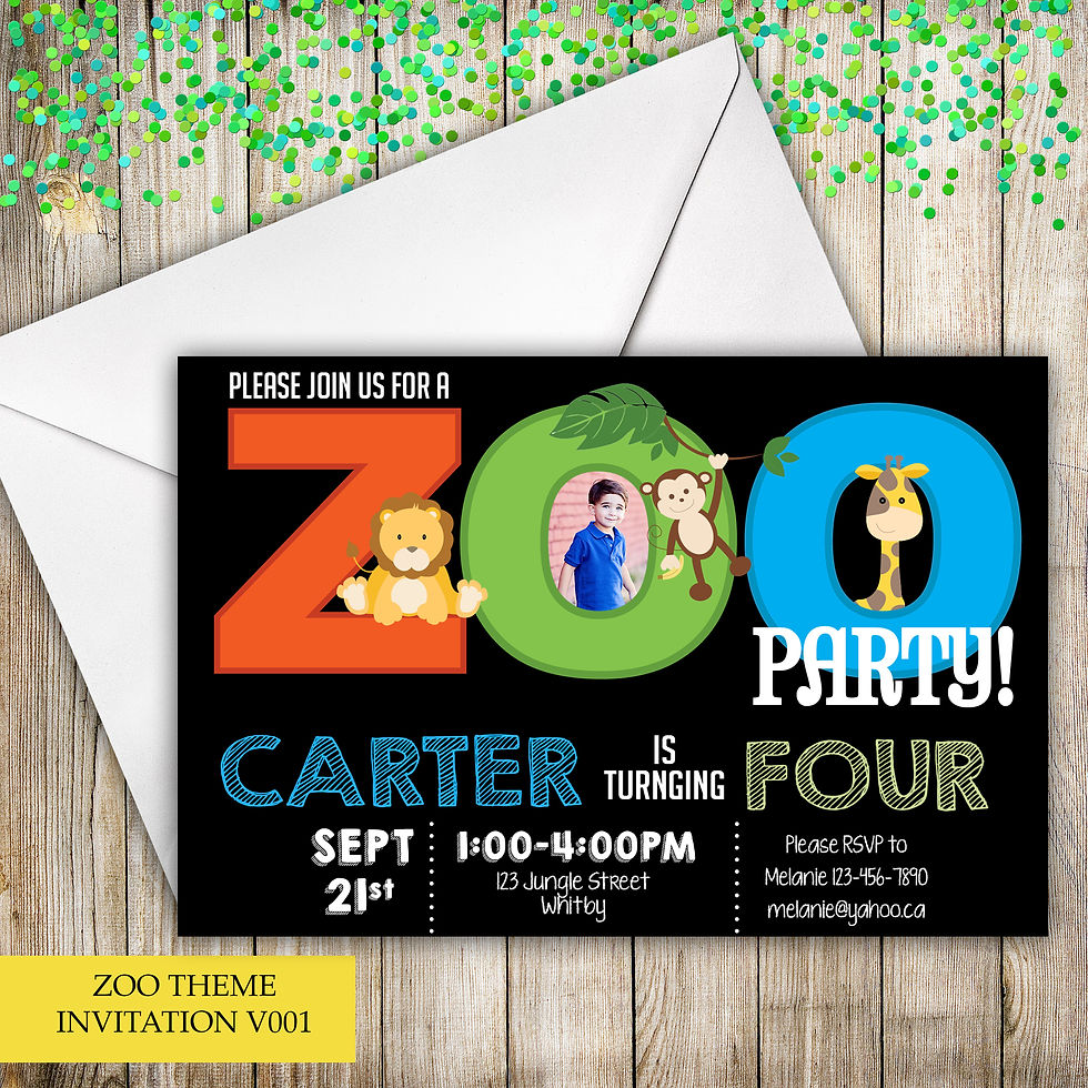 Thumbnail: Zoo Themed Birthday Invitation