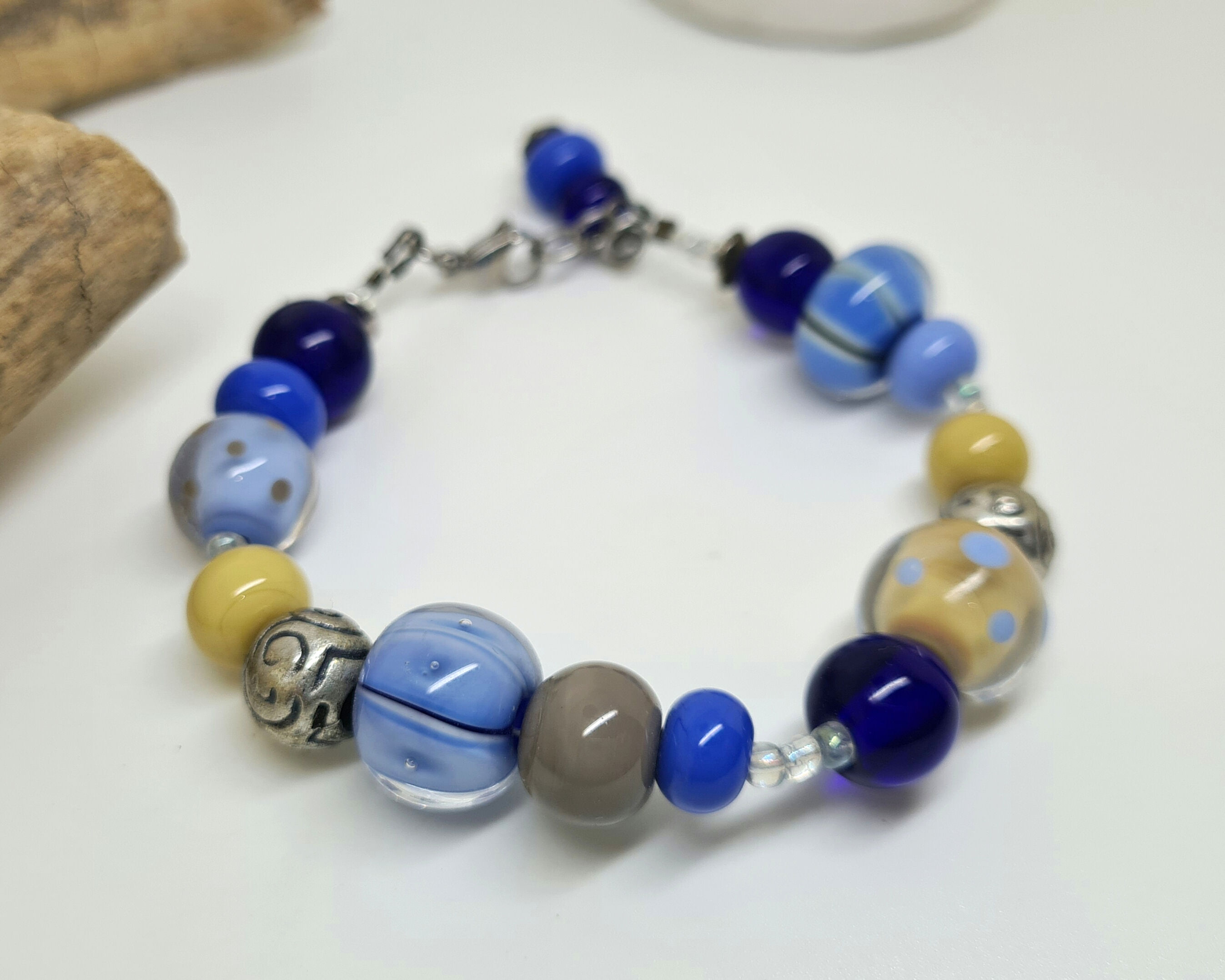 Armband blau-beige