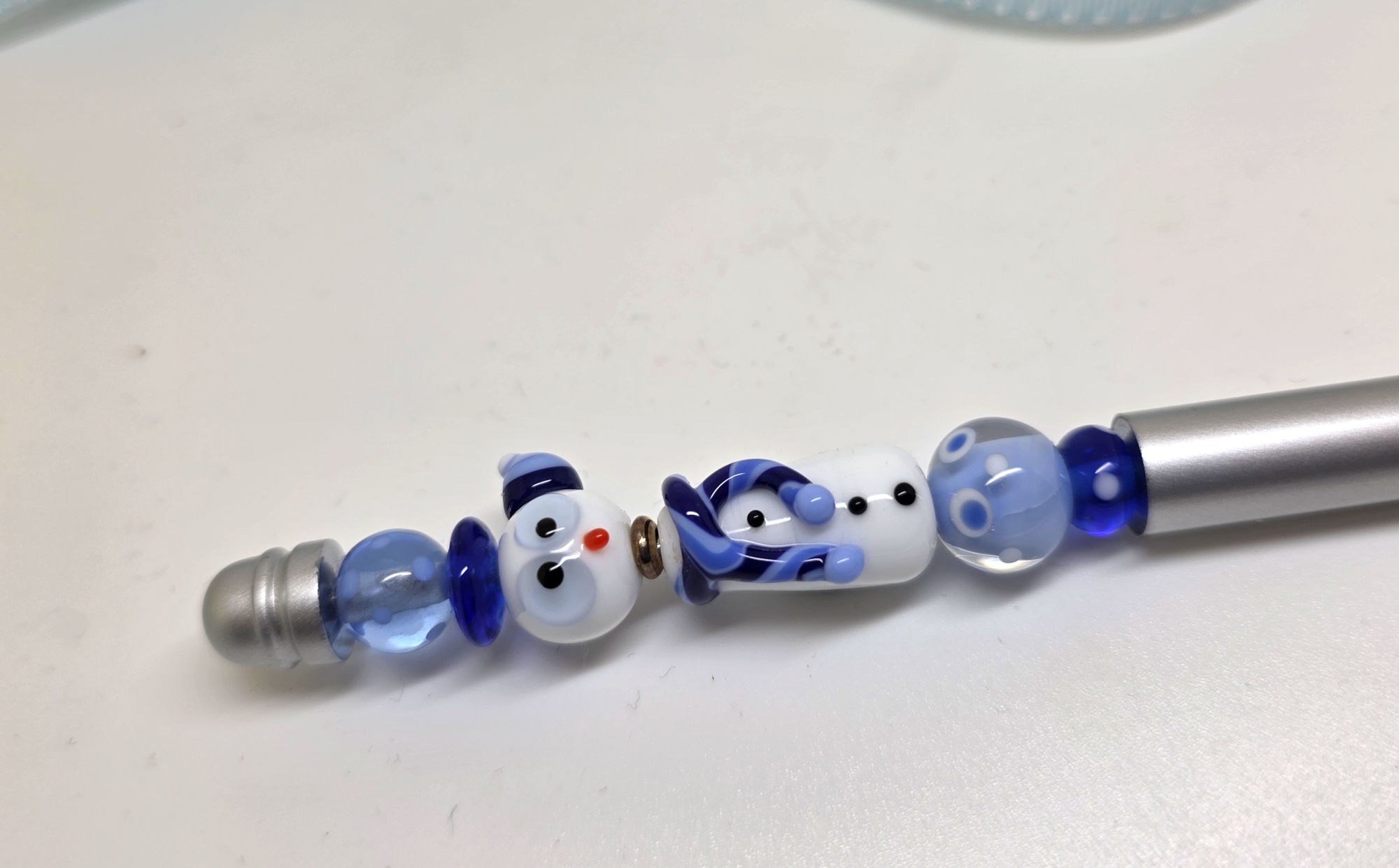 Kugelschreiber silber Schneemann