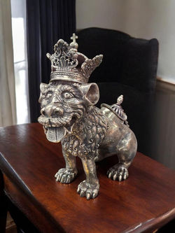 Spanish Colonial Silver Crowned Lion Incense Burner, Circa 1850's