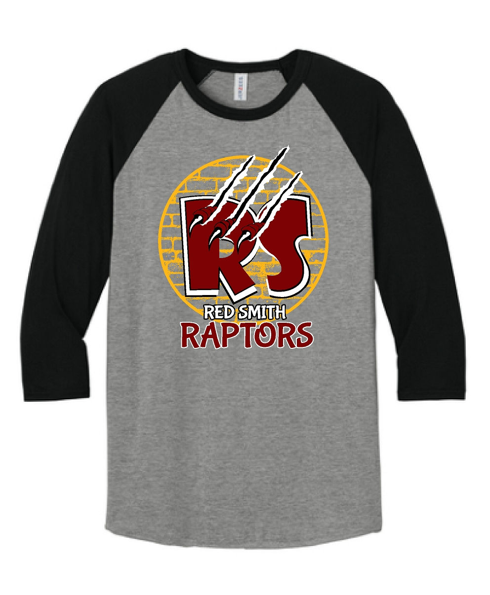 Unisex 3/4-Sleeve Tee - Black/Gray