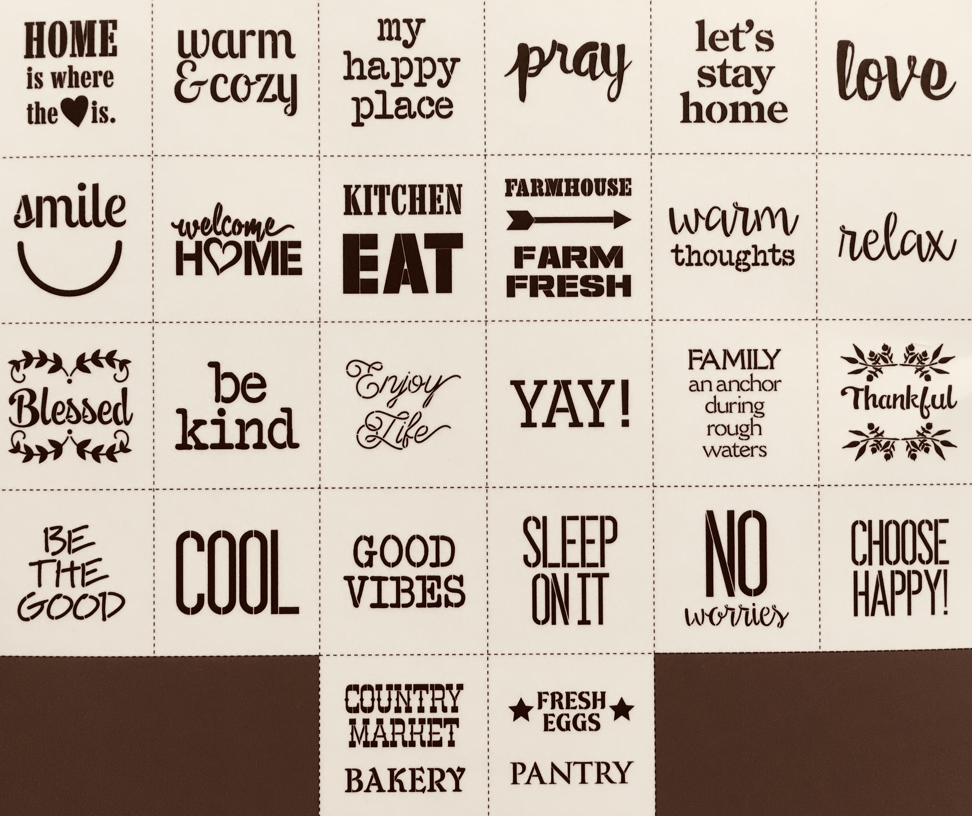 Phrases 3 Rustic Stencil Pack