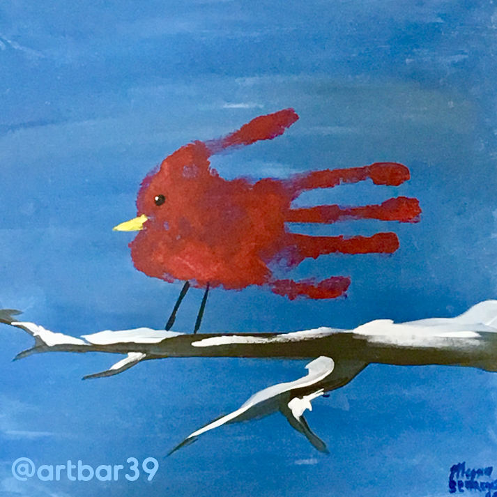Toddler Handprint Cardinal
